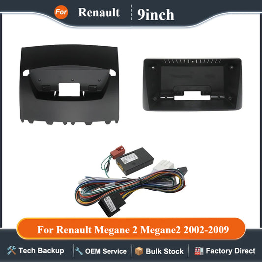 9 Inch Car Frame Fascia Canbus Box Adapter For Renault Megane 2 Megane2 2002-2009 Android Radio Dash Fitting Panel Kit