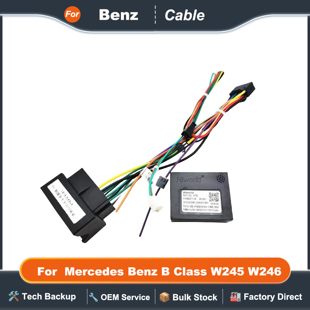 16 Pin to Quadlock Wiring Harness CAN Bus Decoder Car Android Head Unit Cable Adapter for Mercedes Benz B Class W245 W246