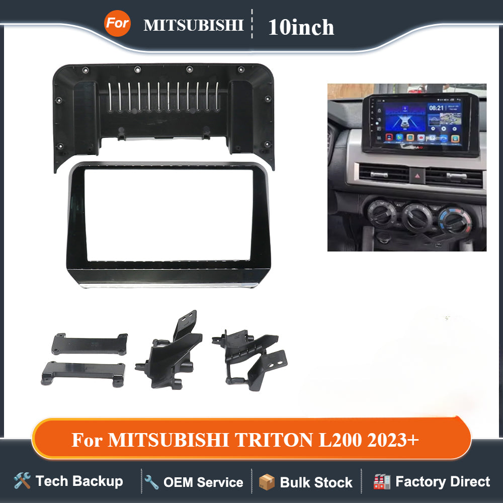 10 Inch for MITSUBISHI TRITON L200 2023+ Car Radio Stereo GPS MP5 Android Player 2 Din Fascias Panel DashBoard Frame Cover