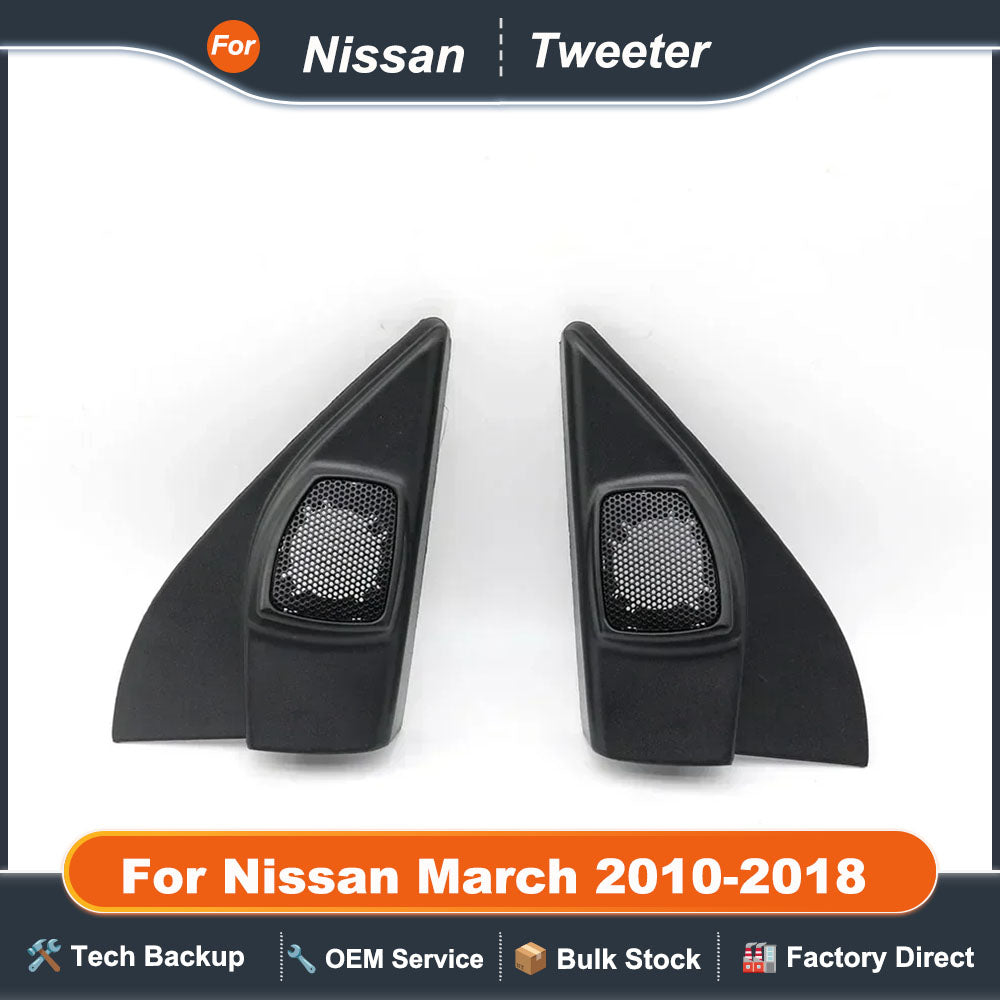 2PCS For Nissan March 2010-2018 Car Tweeter Refitting Audio Door Angle Gum Speaker Cover Boxes Mounts