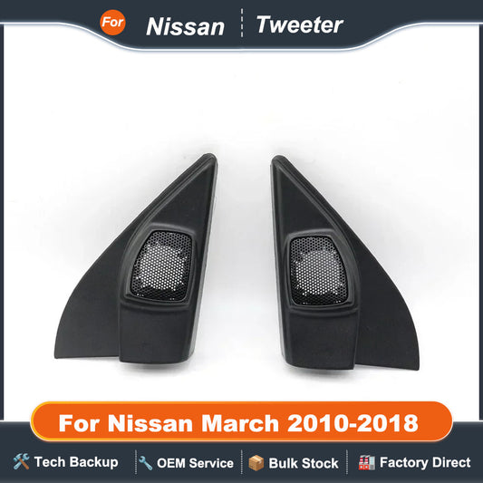 2PCS For Nissan March 2010-2018 Car Tweeter Refitting Audio Door Angle Gum Speaker Cover Boxes Mounts