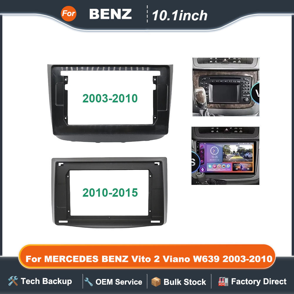 For MERCEDES BENZ Vito 2 Viano W639 2003-2010 10.1 inch 25.654cm Car Radio Stereo Android 2 Din Head Unit Panel Frame Trim