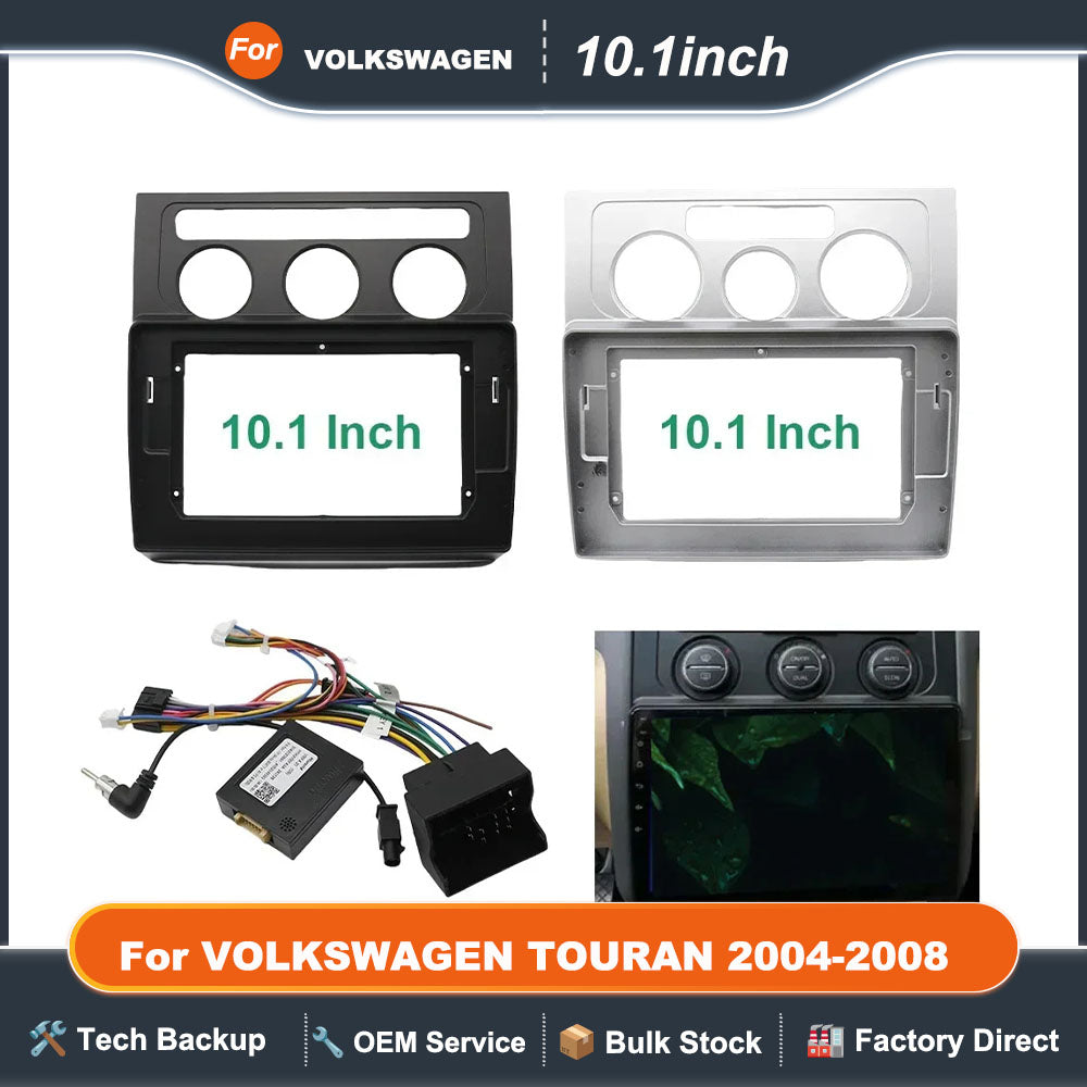 For 2004-2008 VOLKSWAGEN TOURAN (10.1INCH) Car Radio Fascias Android GPS MP5 Stereo Player 2 Din Head Unit Panel Dash Frame Inst