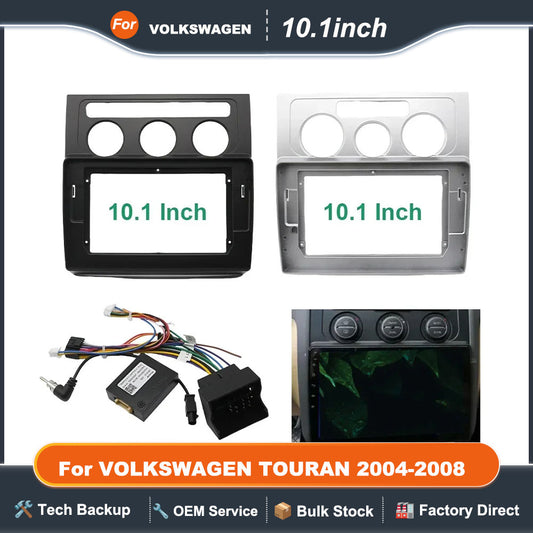 For 2004-2008 VOLKSWAGEN TOURAN (10.1INCH) Car Radio Fascias Android GPS MP5 Stereo Player 2 Din Head Unit Panel Dash Frame Inst