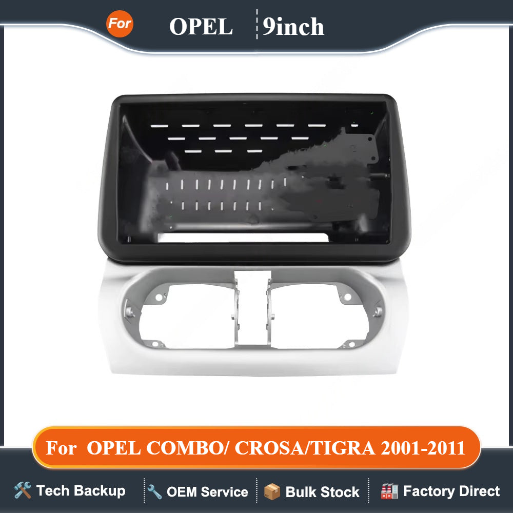 For 2001-2011 OPEL COMBO/ CROSA/TIGRA (9INCH) Car Radio Fascias Android GPS Stereo Player 2 Din Head Unit Panel Dash Frame