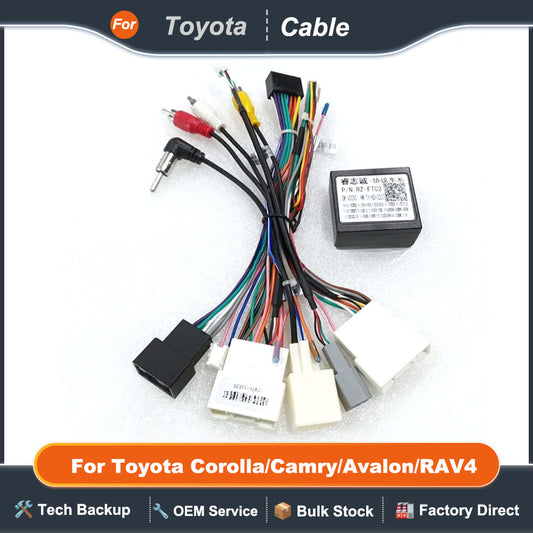 Canbus Box Decoder FT-RZ-02 For Toyota Corolla/Camry/Avalon/RAV4/ Hilux/Sienna/16 Power Harness Wiring Cable 2 Din GPS Car Radio