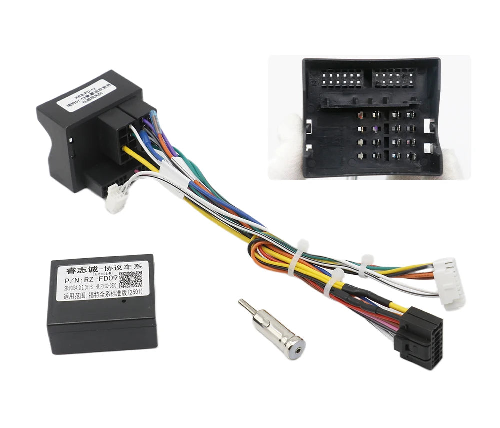 16 Pin To Quadlock Wiring Harness  for Ford Focus MK2 Fiesta Mondeo Transit CAN Bus Decoder Automotive Cable Android Radio