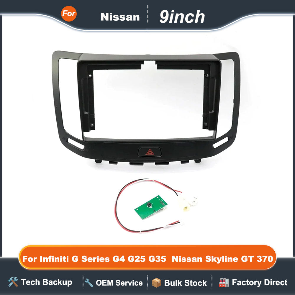 9 Inch Car Frame Fascia Adapter Android Radio Dash Fitting Panel Kit For Infiniti G Series G4 G25 G35 G37 Nissan Skyline GT 370