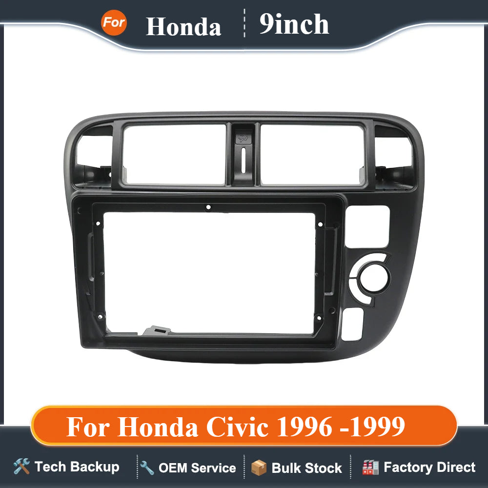 9Inch Car Radio Fascias For Honda Civic 1996 1997 1998 1999 Auto Android MP5 Player Panel Frame 2Din Head Unit Stereo Dash Cover