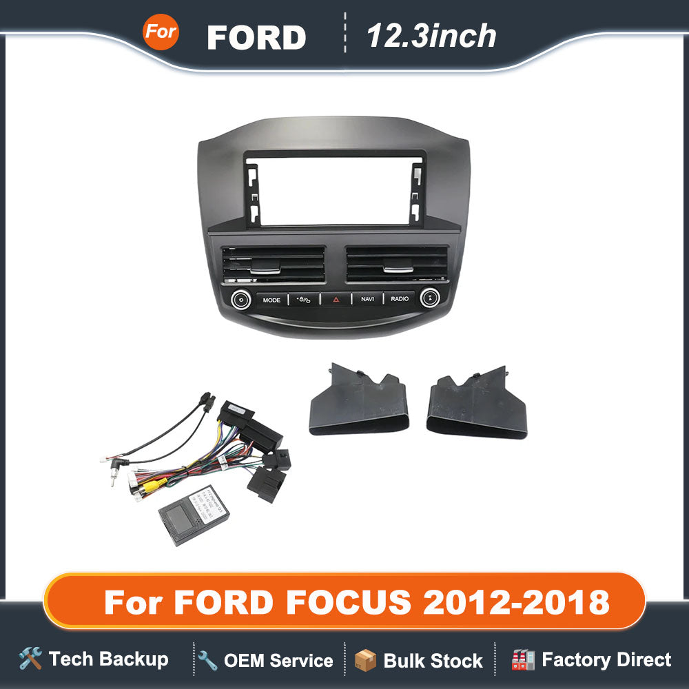 12.3 inch Car Radio Fascia For FORD FOCUS 2012-2018 2Din Stereo Player Install Surround Panel Dash Kit GPS Frame