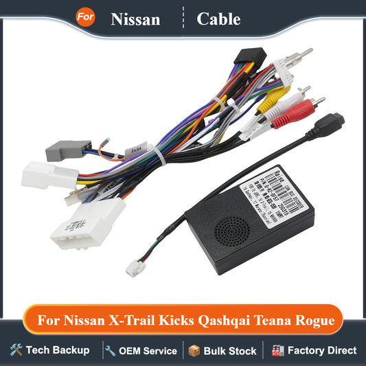 16Pin Canbus Box with Cable for Nissan X-Trail Kicks Qashqai Teana Rogue Android 2 Din GPS Radio Car Support 360 Original Camera