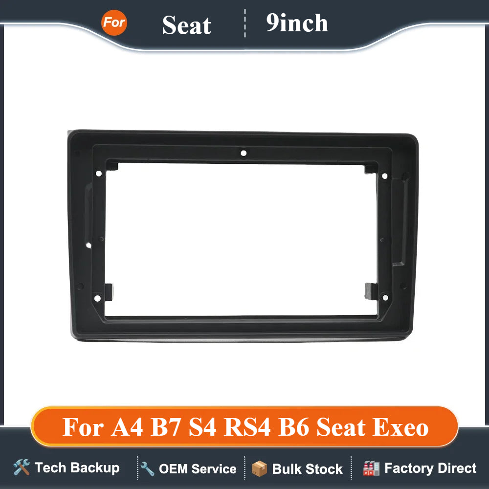 9 Inch Car Fascia Frame Adapter Canbus Box Decoder Android Radio Dash Fitting Panel Kit For A4 B7 S4 RS4 B6 Seat Exeo