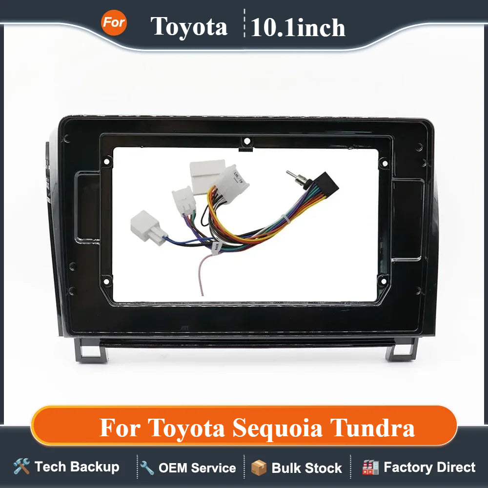 10.1Inch For Toyota Sequoia Tundra Double Din Radio Player 2Din Car DVD Frame Audio Fitting Adaptor Dash Trim Kits Facia Panel