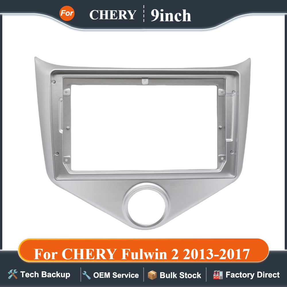Car 9" Audio Face Plate Fascia Frame For CHERY Fulwin 2 2013-2017 2Din Big Screen Radio Stereo Panel Dash Mount Refitting Kit