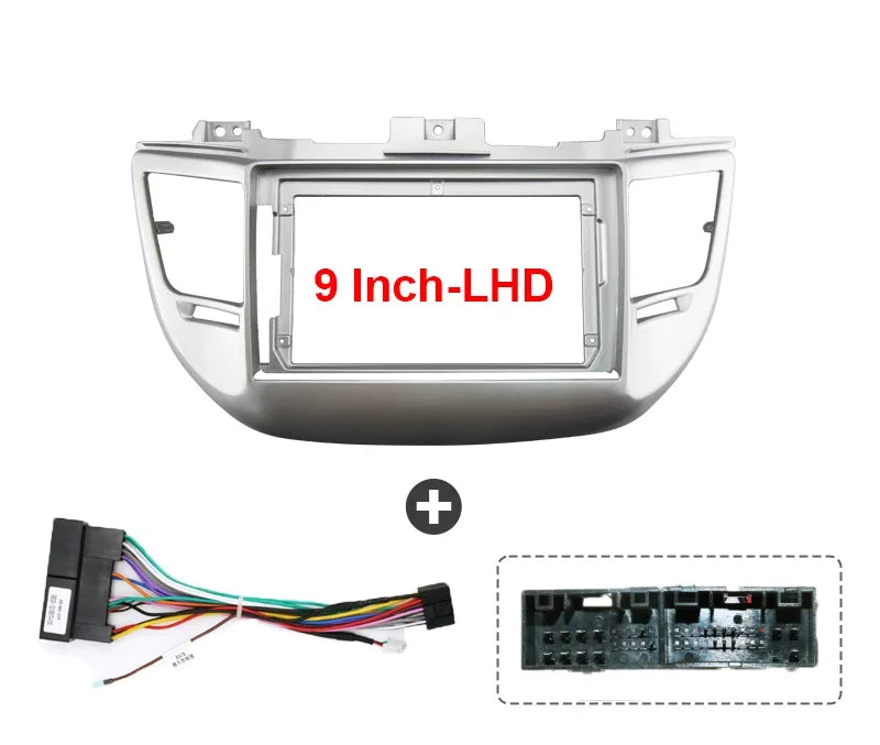 9'' For HYUNDAI TUCSON 2015-2017 Car Radio Player Panel Frame Stereo Android Cable Wire Harness Fascia Dashboard Cover