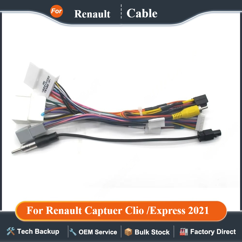 16 Pin Canbus box Adaptor RP5-RN-101 For Renault Captuer Clio /Express 2021 With Wiring Harness Cable Android Car Radio