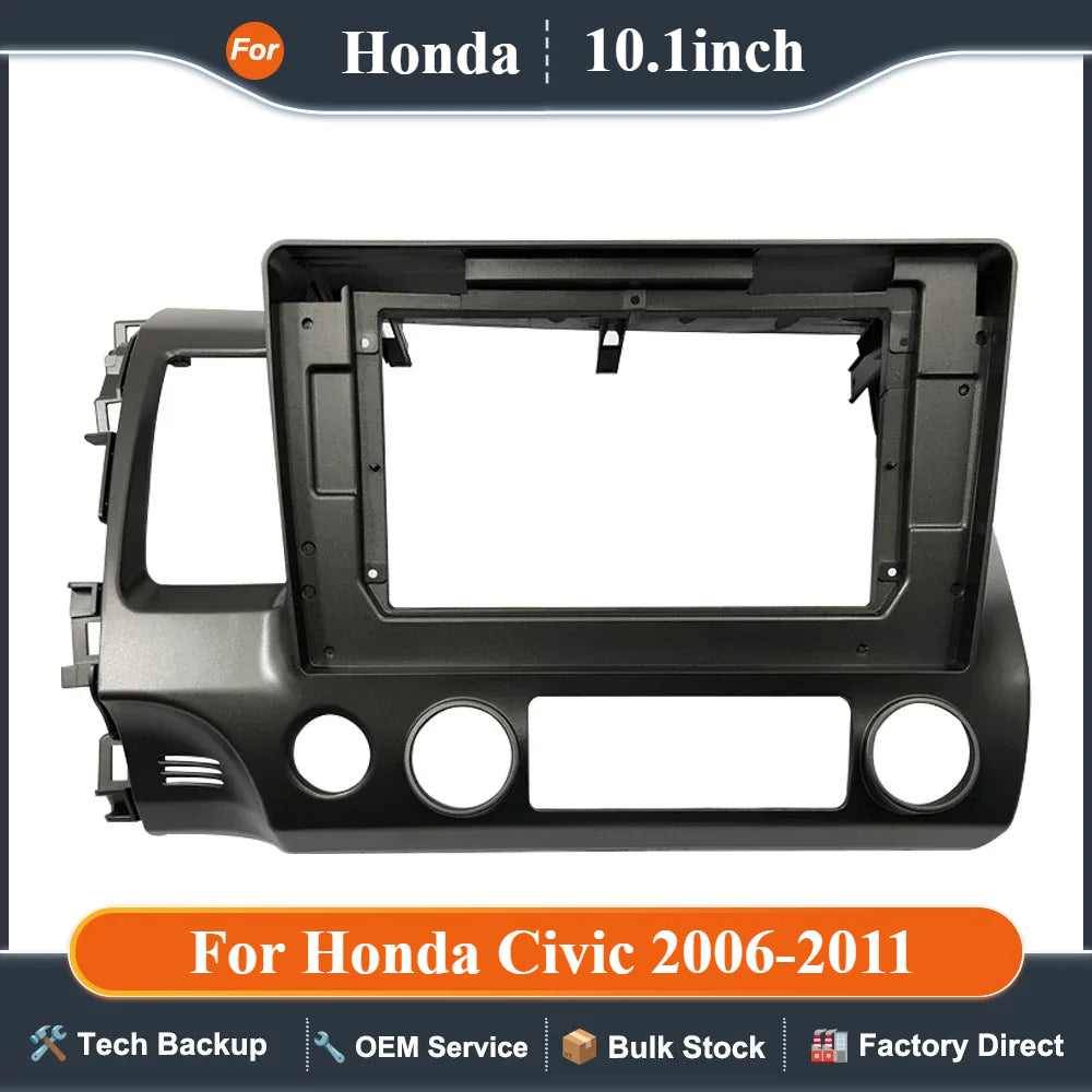 For Honda Civic 2006-2011 10.1 Inch Car Android Radio MP5 Player Casing Frame 2Din Panel Head Unit Fascia Dash Cover Trim Kit