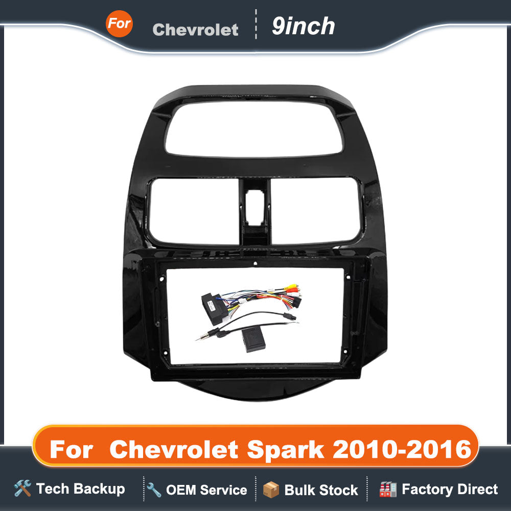 9 Inch Radio Fascias for Chevrolet Spark 2010-2016 Double Din DVD Stereo Panel Dashboard Refitting Installation Frame