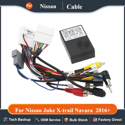 Car 16pin Audio Wiring With 360 Harness  Canbus BOX For Nissan Juke X-trail Navara  2016+ Stereo Installation Wire Adapter