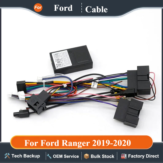 Car Audio 16PIN Android Power Cable Adapter With Canbus Box For Ford Ranger 2019-2020  MP5 DVD  Wiring Harness