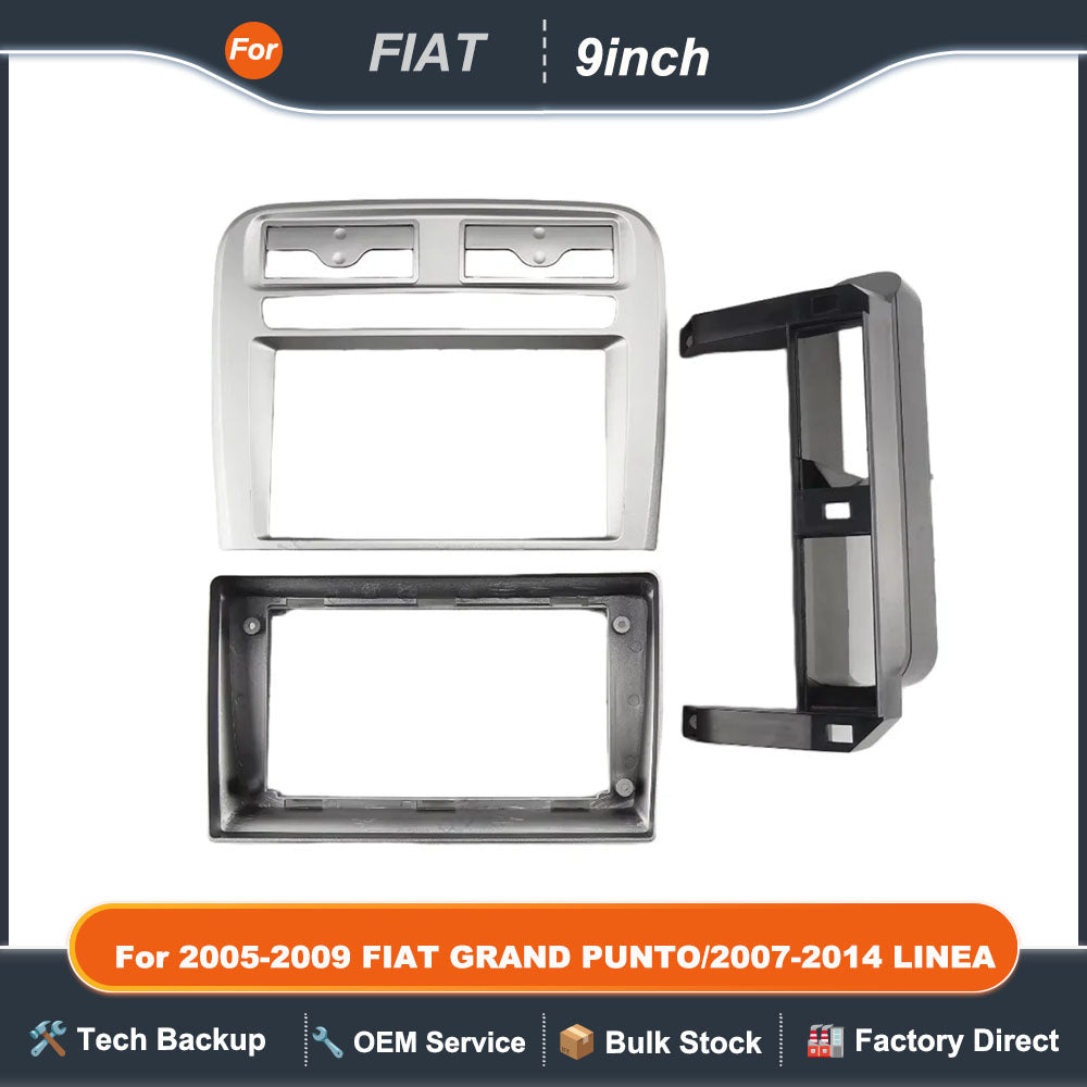 Car Frame Fascia Android Radio Dash Stereo Fitting Panel Kit For 2005-2009 FIAT GRAND PUNTO/2007-2014 LINEA(9INCH LHD)