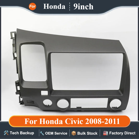 For Honda Civic 2008-2011 9 Inch Car Dashboard Auto Accessories Fascia Panel Radio Android Dvd Player Frame
