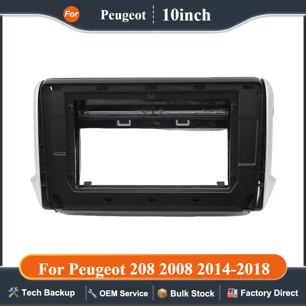 For Peugeot 208 2008 2014-2018 10 Inch Car Frame Fascia Adapter Canbus Box Decoder Android Dash Fitting Panel Kit