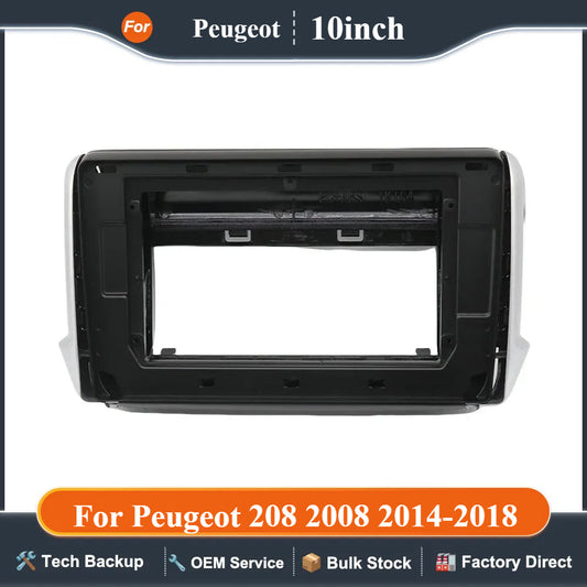 For Peugeot 208 2008 2014-2018 10 Inch Car Frame Fascia Adapter Canbus Box Decoder Android Dash Fitting Panel Kit