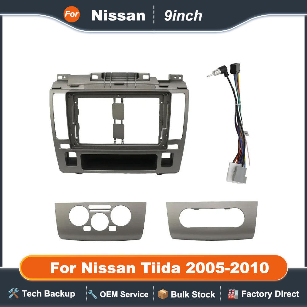 9 Inch Car Frame Fascia Adapter For Nissan Tiida 2005-2010 Android Radio Dash Fitting Panel Kit