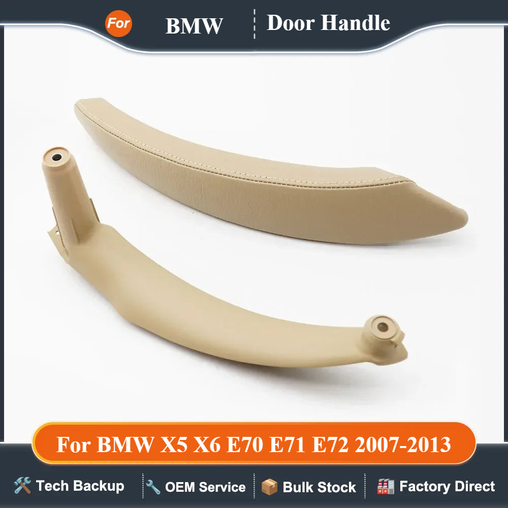 Interior Car Left Right Passenger Door Handle Leather Cover Trim Replacement For BMW X5 X6 E70 E71 E72 2007-2013