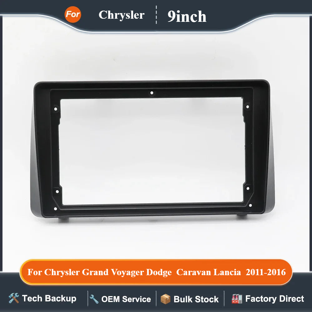 For Chrysler Grand Voyager Dodge  Caravan Lancia  2011-2016 9 Inch Car Frame Fascia Adapter Canbus Box Decoder