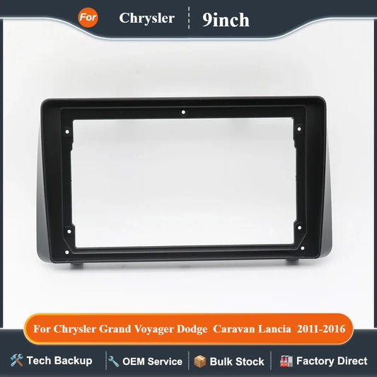 For Chrysler Grand Voyager Dodge  Caravan Lancia  2011-2016 9 Inch Car Frame Fascia Adapter Canbus Box Decoder