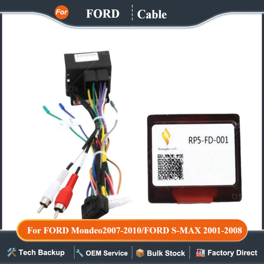 For FORD Mondeo2007-2010/FORD S-MAX 2001-2008 DVD 2 Din GPS Car Radio Stereo Canbus Box RP5-FD-001 With Harness Wiring Cables