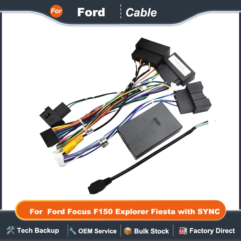 CAN Bus Decoder Radio Wiring Harness Adapter 16Pin Plug to 24 Pin Connector Cable for Ford Focus F150 Explorer Fiesta with SYNC