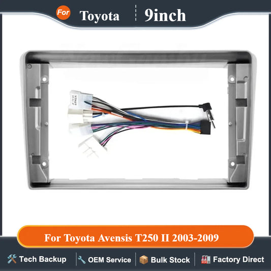 9" 2Din Car Radio CD DVD GPS Stereo Panel Dash Mount Trim Kit Interface Frame  Fascia For Toyota Avensis T250 II 2003-2009