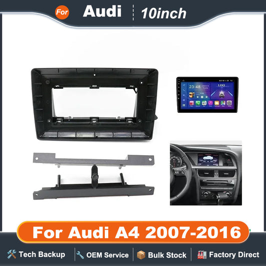 10 Inch Car Frame Fascia Adapter Android Radio Audio Dash Fitting Panel Kit For Audi A4 2007-2016 LHD