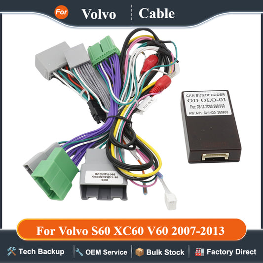 2 Din Car Audio Wiring Harness 16 Pin DVD with Canbus Box for Volvo S60 XC60 V60 2007-2013 Stereo Android Wiring Harness