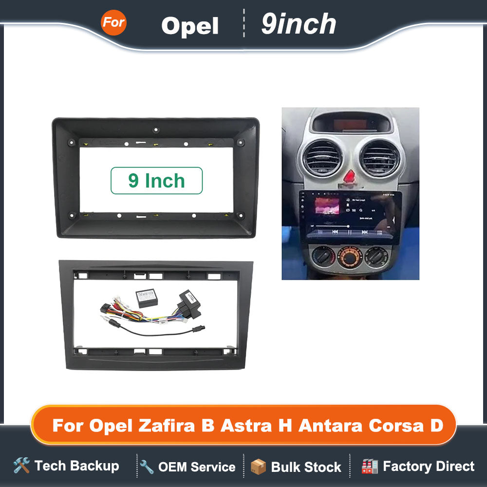 9 inch 22.86cm Car Fascia Frame Adapter Canbus Box Android Radio Dash Fitting Panel Kit for Opel Zafira B Astra H Antara Corsa D