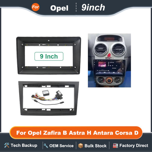 9 inch 22.86cm Car Fascia Frame Adapter Canbus Box Android Radio Dash Fitting Panel Kit for Opel Zafira B Astra H Antara Corsa D