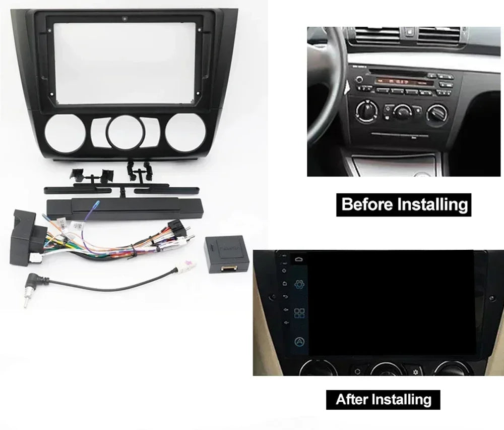 2 Din Car Radio DVD Interior kit multimedia player Fascia Panel Frame for BMW 1 Series Manual AC E88 E82 E81 E87 2004-2011