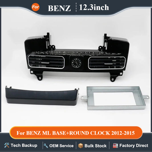 Car Stereo Frame For 2012-2015 12.3 Inch 31.242cm for BENZ ML BASE+ROUND CLOCK Car Radio Stereo Android Player Fascias Panel