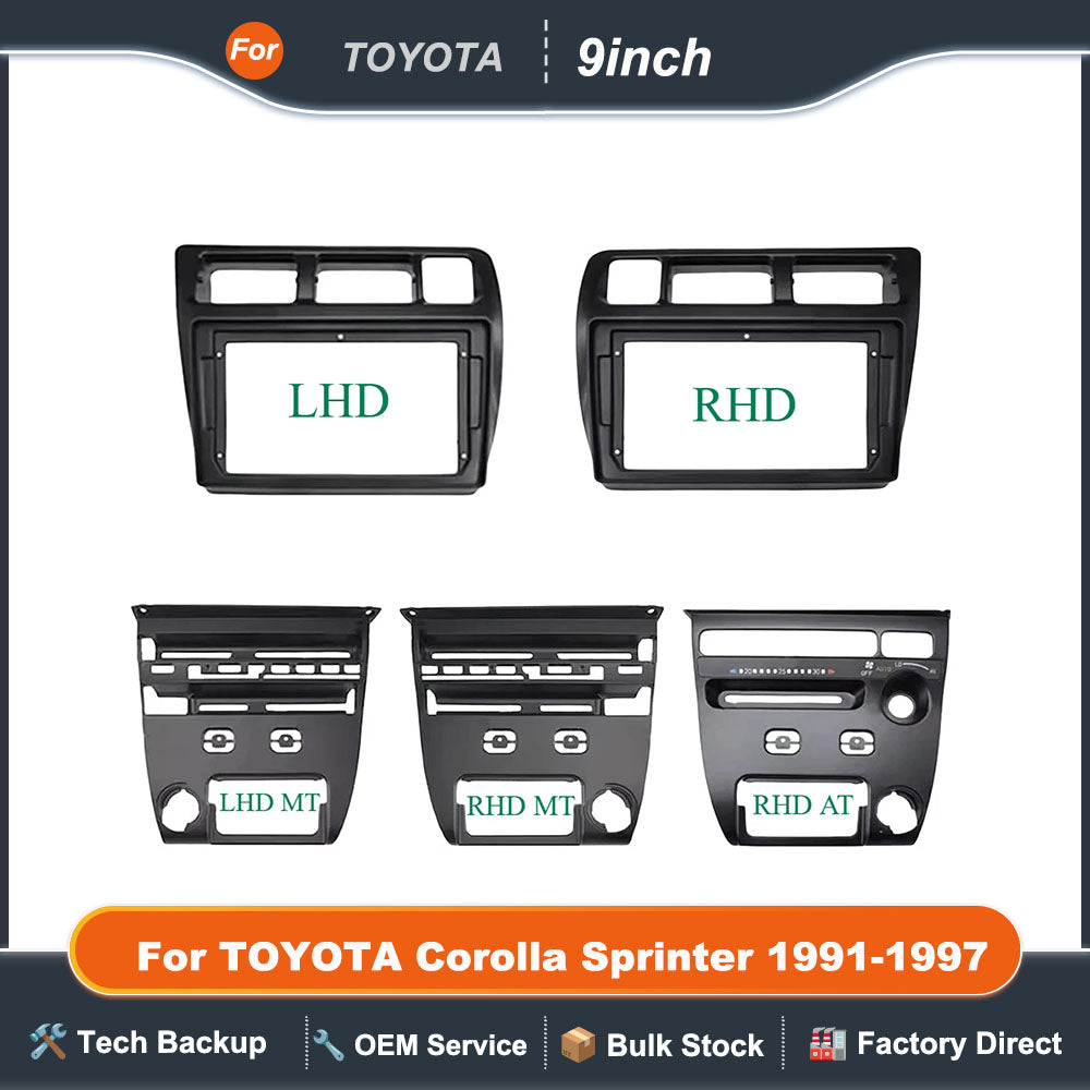 For TOYOTA Corolla Sprinter 1991-1997 (9Inch)Car Radio Fascias Android GPS MP5 Stereo Player 2 Din Head Unit Panel Dash Frame