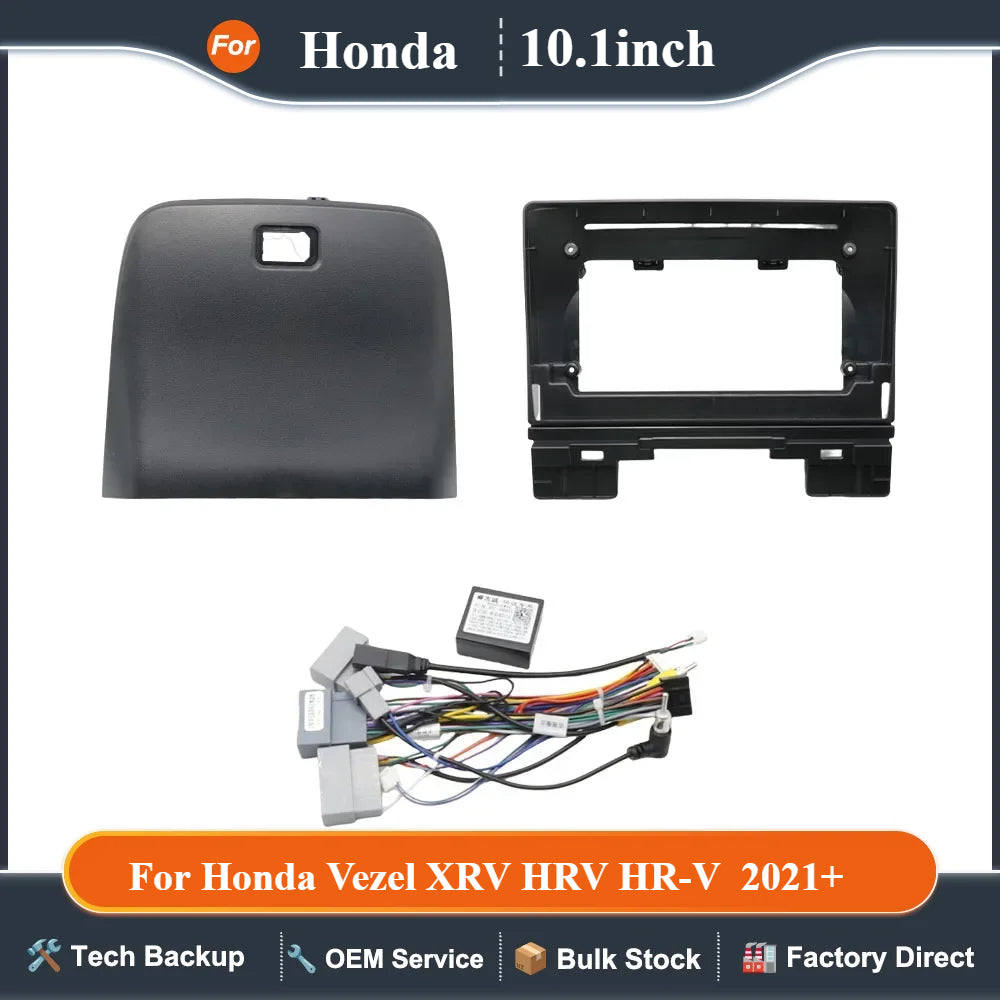 10.1 Inch 25.654cm for 2021+ Car Frame Fascia Adapter for Honda Vezel XRV HRV HR-V Android Radio Dash Fitting Panel Kit