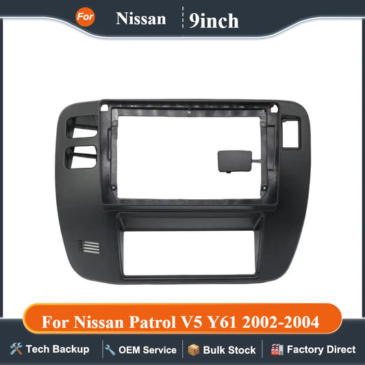 For Nissan Patrol V5 Y61 2002-2004 9 Inch Car Frame Fascia Adapter Android Radio Dash Fitting Panel Kit