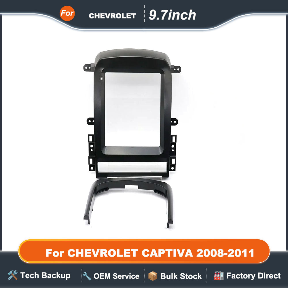 For CHEVROLET CAPTIVA 2008-2011 9.7 Inch 2 Din Car Radio Fascias Tesla Style Multimedia Frame Video Player DVD Panel Trim