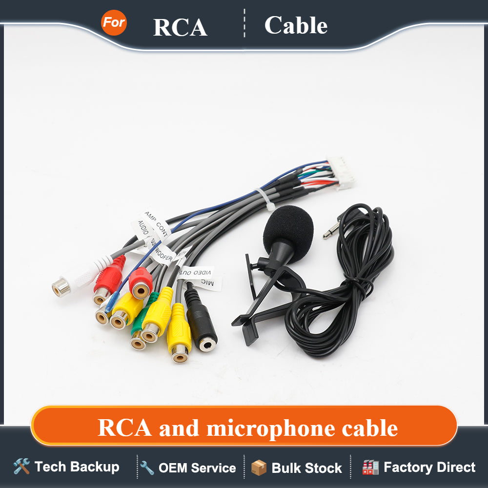Car Radio Fascias RCA and microphone cable