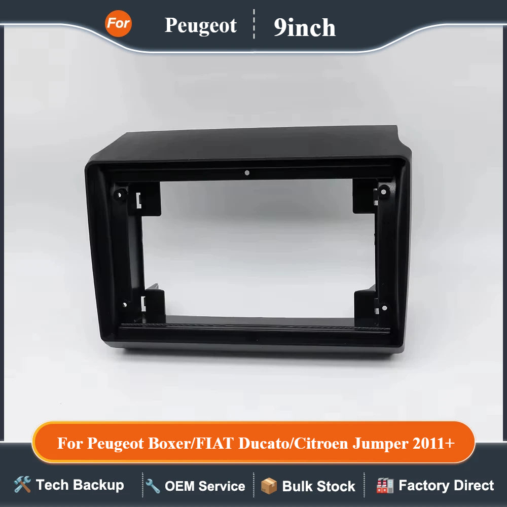 For Peugeot Boxer/FIAT Ducato/Citroen Jumper 2011+(9Inch) Car Radio Fascia Android MP5 Player Install Dash Board Panel Frame Kit