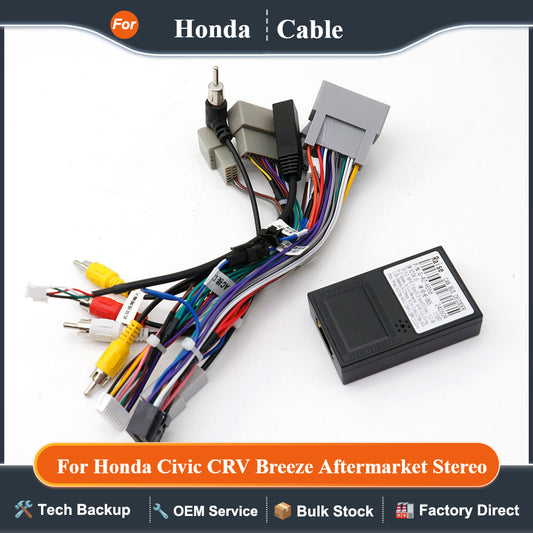 KARUIS Car 16pin Audio Wiring Harness With Canbus Box For Honda Civic CRV Breeze Aftermarket Stereo Installation Wire Adapter