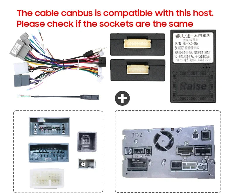CANBUS For HONDA 2012-2016 CRV 2012 CIVIC 2.0 2.4 Android Car Radio Player Cable Auto Power Wire harness Adaptor HD-RZ-06