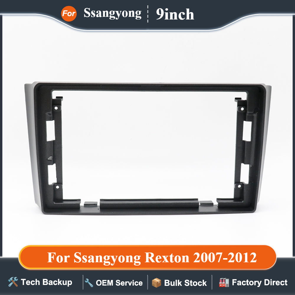 9 Inch Car Frame Fascia Adapter Android Big Screen Audio Dash Fitting Panel Kit For Ssangyong Rexton 2007-2012